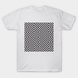 Black and white geometric op art pattern T-Shirt